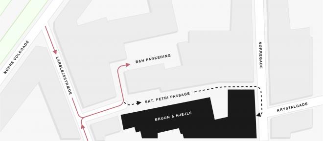 Map of parking facilities at Bruun & Hjejle