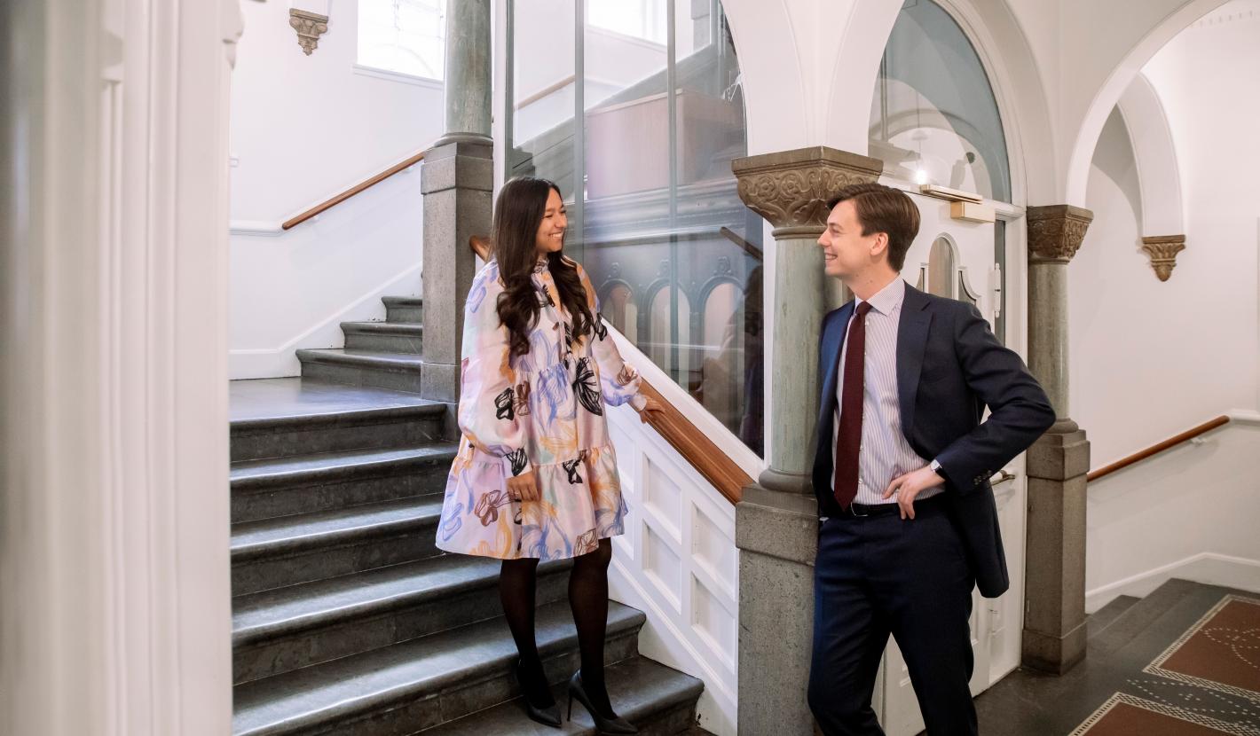 Alexandra and Nicklas at staircase