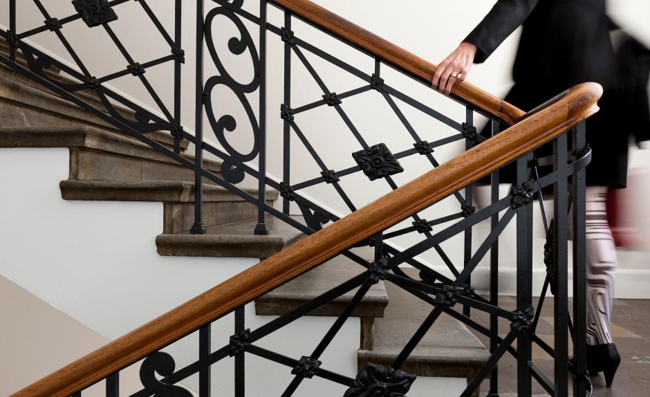 Woman on stairs